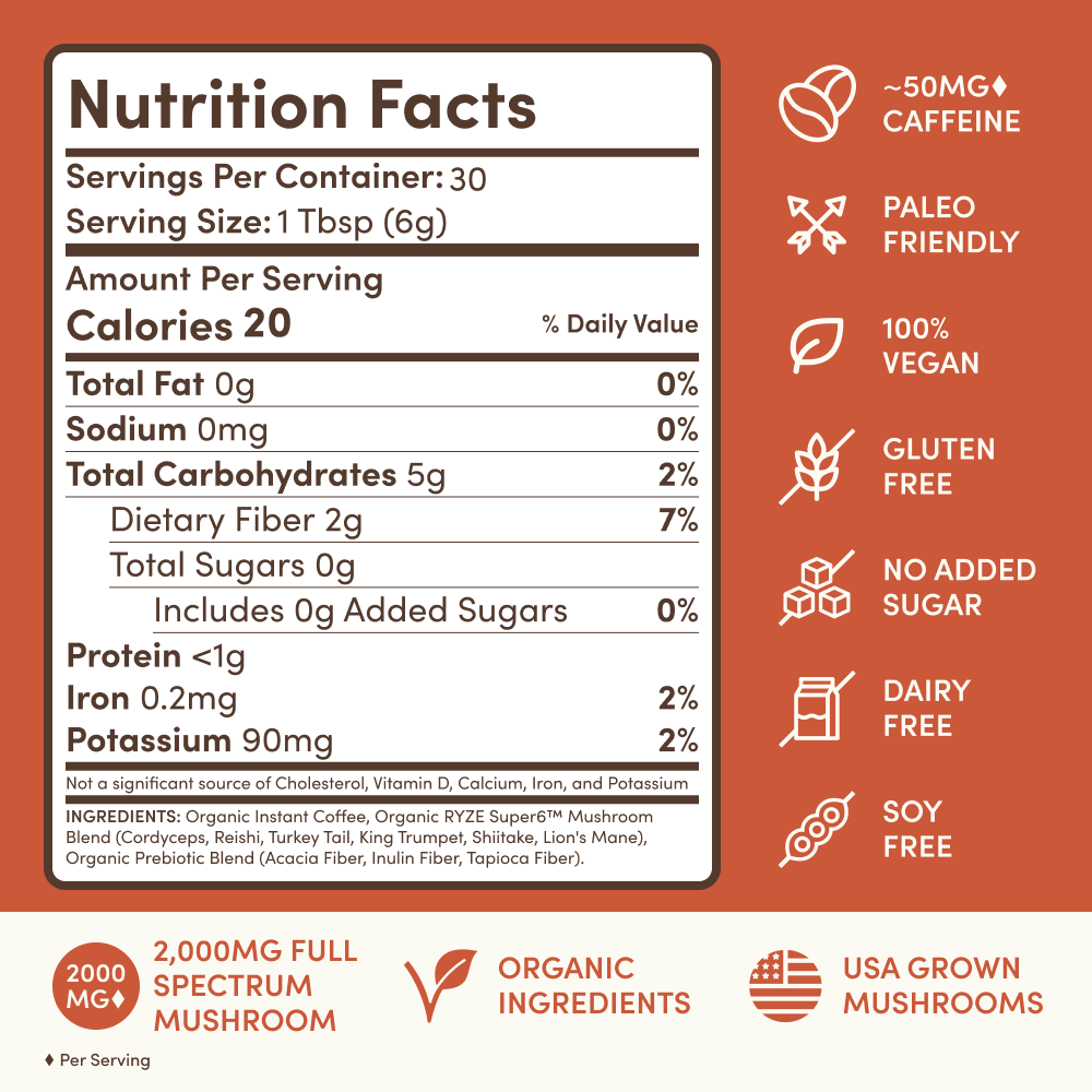 RYZE Mushroom Coffee (30 Servings)